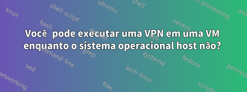 Você pode executar uma VPN em uma VM enquanto o sistema operacional host não?