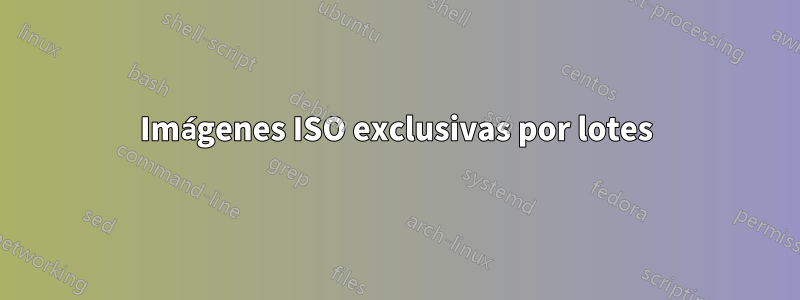 Imágenes ISO exclusivas por lotes