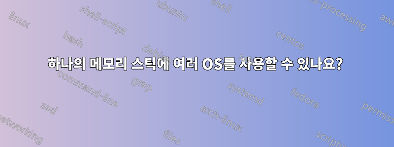 하나의 메모리 스틱에 여러 OS를 사용할 수 있나요?