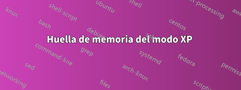 Huella de memoria del modo XP