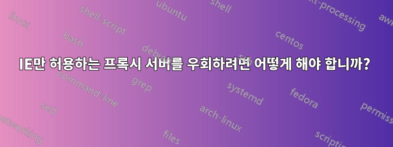 IE만 허용하는 프록시 서버를 우회하려면 어떻게 해야 합니까?