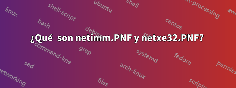¿Qué son netimm.PNF y netxe32.PNF?