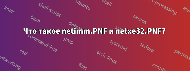 Что такое netimm.PNF и netxe32.PNF?