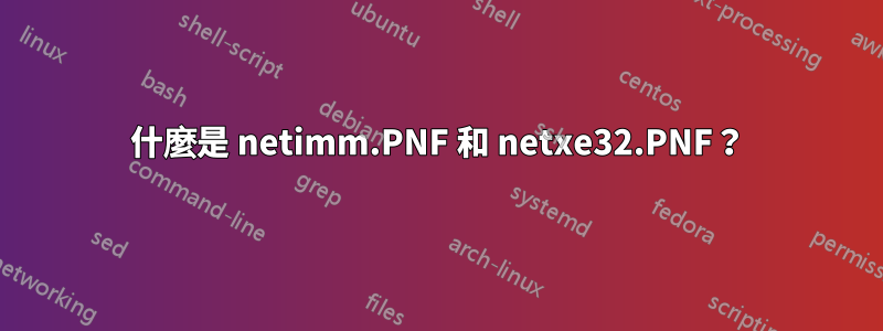 什麼是 netimm.PNF 和 netxe32.PNF?