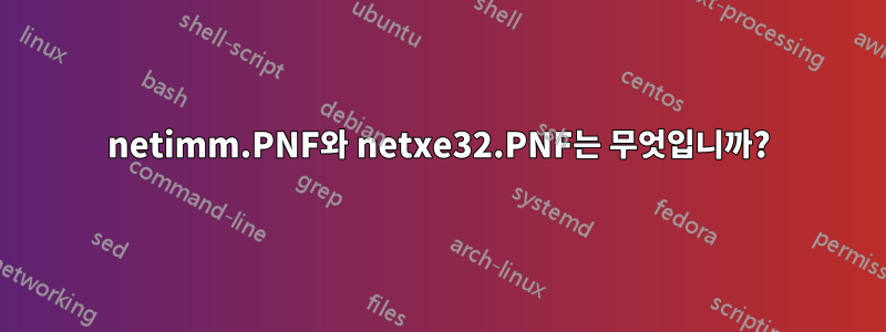 netimm.PNF와 netxe32.PNF는 무엇입니까?