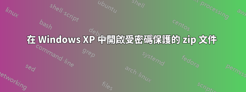 在 Windows XP 中開啟受密碼保護的 zip 文件
