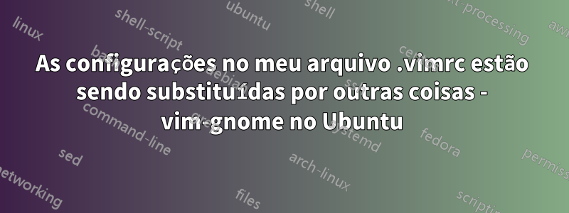 As configurações no meu arquivo .vimrc estão sendo substituídas por outras coisas - vim-gnome no Ubuntu