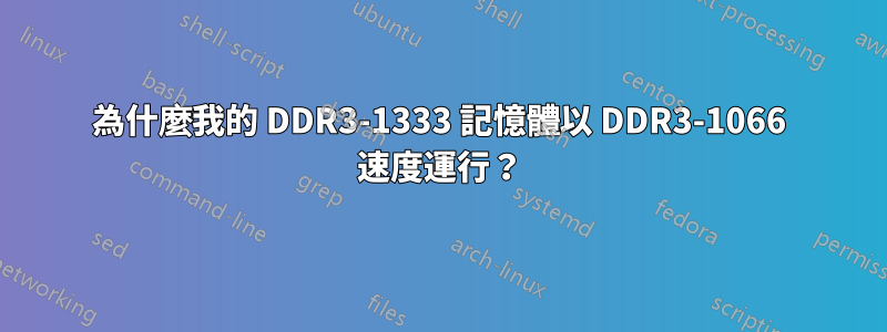 為什麼我的 DDR3-1333 記憶體以 DDR3-1066 速度運行？