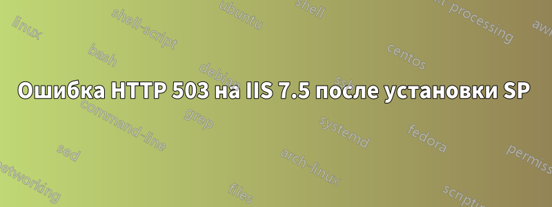 Ошибка HTTP 503 на IIS 7.5 после установки SP