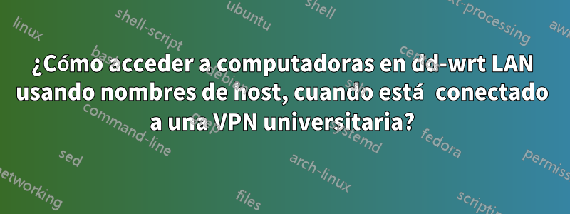 ¿Cómo acceder a computadoras en dd-wrt LAN usando nombres de host, cuando está conectado a una VPN universitaria?