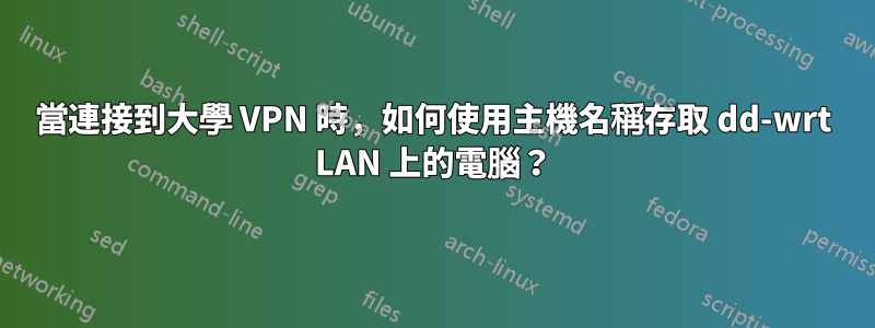當連接到大學 VPN 時，如何使用主機名稱存取 dd-wrt ​​LAN 上的電腦？