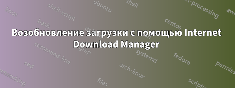 Возобновление загрузки с помощью Internet Download Manager