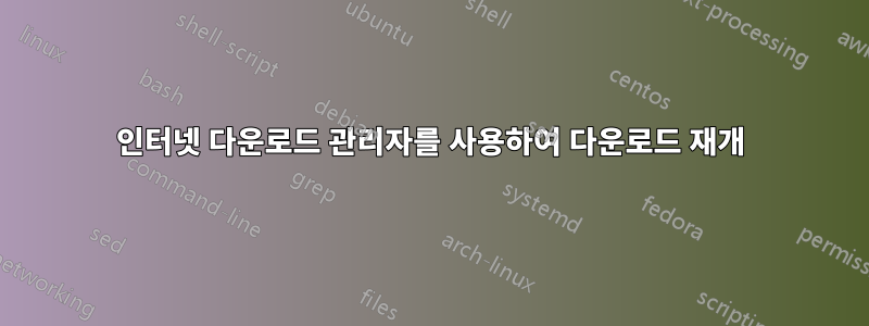 인터넷 다운로드 관리자를 사용하여 다운로드 재개