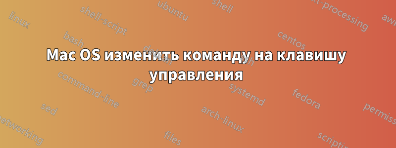 Mac OS изменить команду на клавишу управления