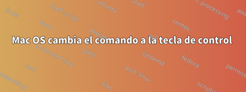 Mac OS cambia el comando a la tecla de control
