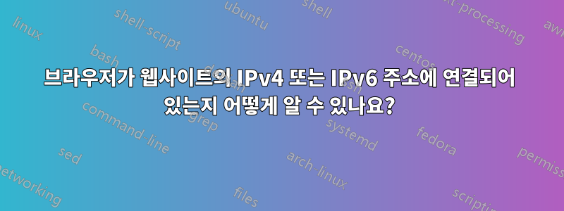 브라우저가 웹사이트의 IPv4 또는 IPv6 주소에 연결되어 있는지 어떻게 알 수 있나요?