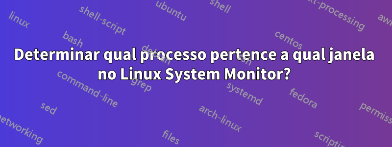 Determinar qual processo pertence a qual janela no Linux System Monitor?