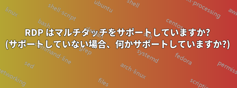RDP はマルチタッチをサポートしていますか? (サポートしていない場合、何かサポートしていますか?)