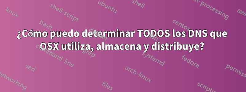 ¿Cómo puedo determinar TODOS los DNS que OSX utiliza, almacena y distribuye?
