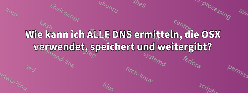 Wie kann ich ALLE DNS ermitteln, die OSX verwendet, speichert und weitergibt?