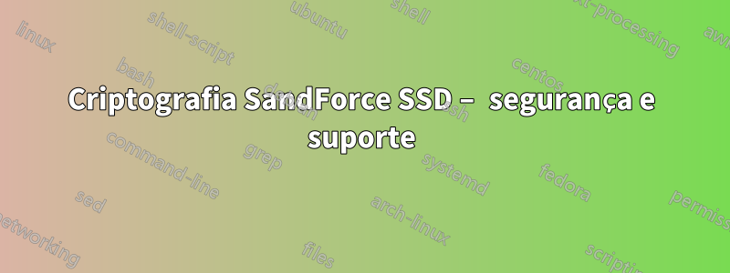 Criptografia SandForce SSD – segurança e suporte