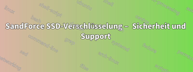 SandForce SSD-Verschlüsselung – Sicherheit und Support