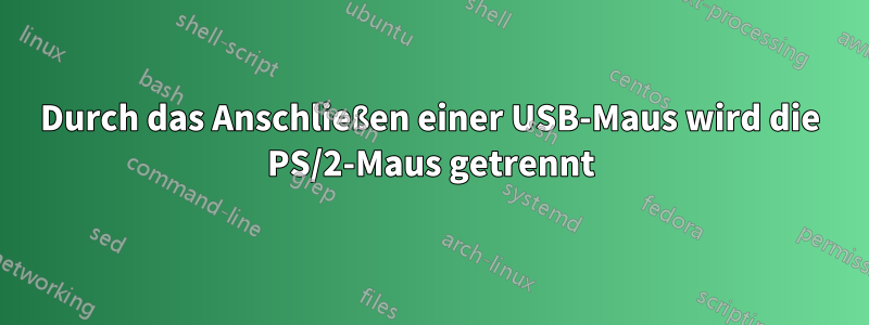 Durch das Anschließen einer USB-Maus wird die PS/2-Maus getrennt