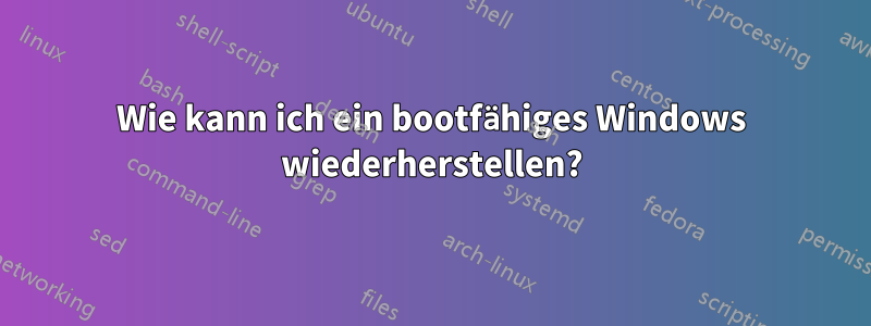 Wie kann ich ein bootfähiges Windows wiederherstellen?