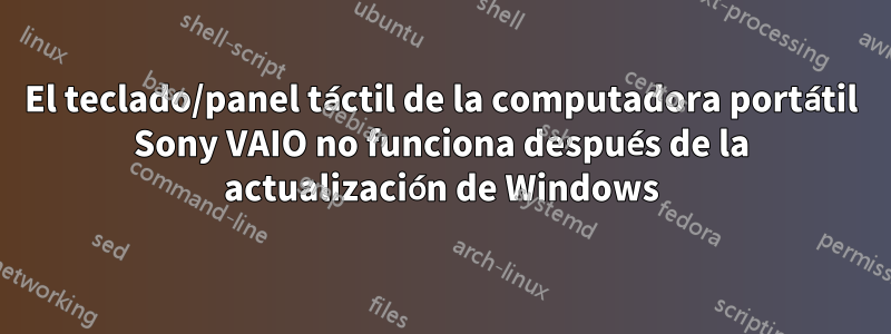 El teclado/panel táctil de la computadora portátil Sony VAIO no funciona después de la actualización de Windows