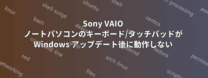 Sony VAIO ノートパソコンのキーボード/タッチパッドが Windows アップデート後に動作しない