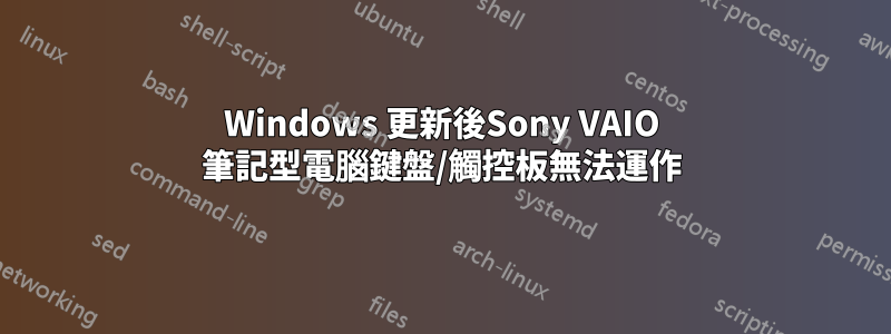 Windows 更新後Sony VAIO 筆記型電腦鍵盤/觸控板無法運作