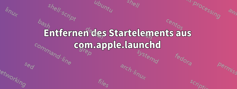 Entfernen des Startelements aus com.apple.launchd