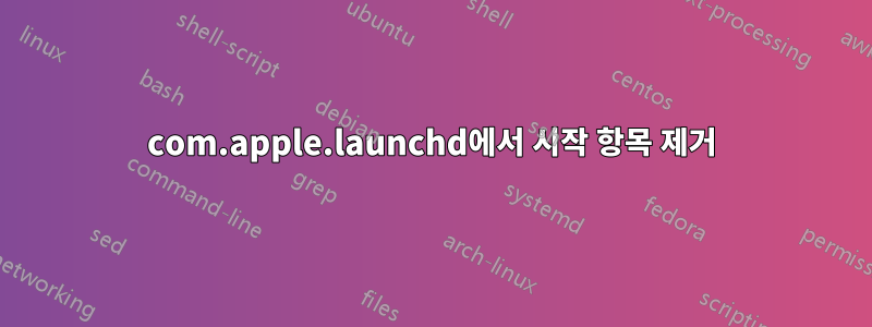 com.apple.launchd에서 시작 항목 제거