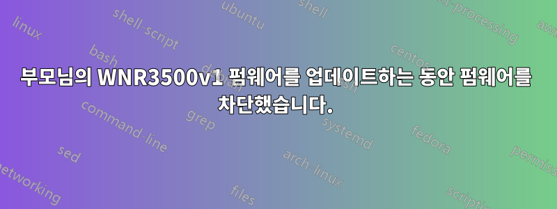 부모님의 WNR3500v1 펌웨어를 업데이트하는 동안 펌웨어를 차단했습니다.