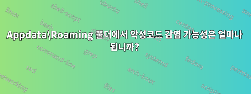 Appdata\Roaming 폴더에서 악성코드 감염 가능성은 얼마나 됩니까?