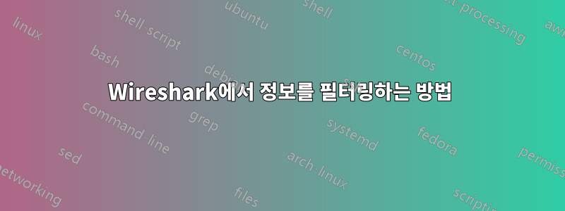 Wireshark에서 정보를 필터링하는 방법