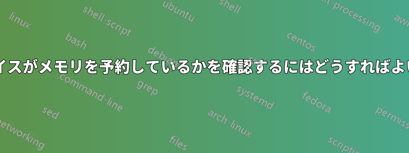 どのデバイスがメモリを予約しているかを確認するにはどうすればよいですか?