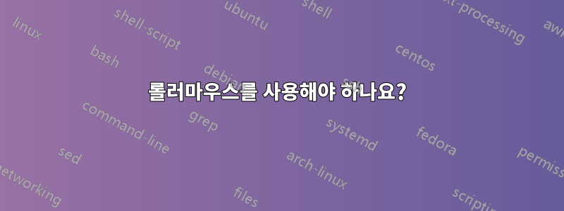 롤러마우스를 사용해야 하나요?