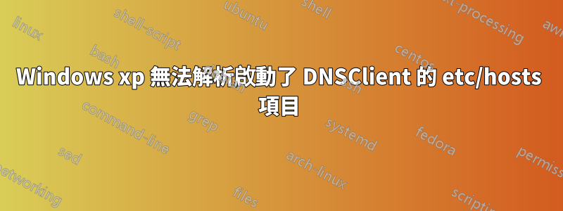 Windows xp 無法解析啟動了 DNSClient 的 etc/hosts 項目