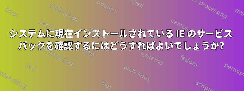 システムに現在インストールされている IE のサービス パックを確認するにはどうすればよいでしょうか?