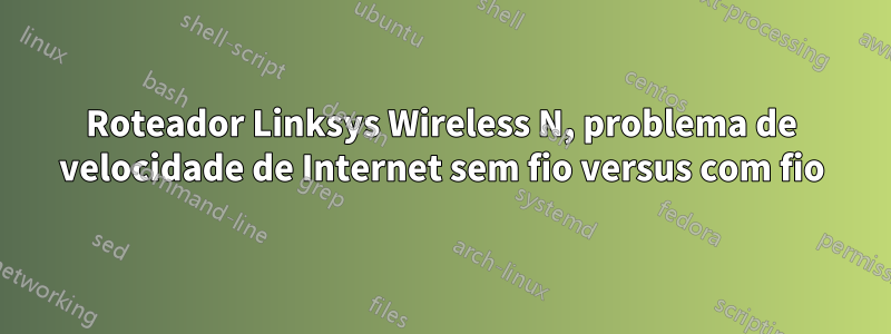 Roteador Linksys Wireless N, problema de velocidade de Internet sem fio versus com fio