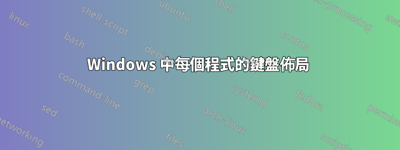 Windows 中每個程式的鍵盤佈局