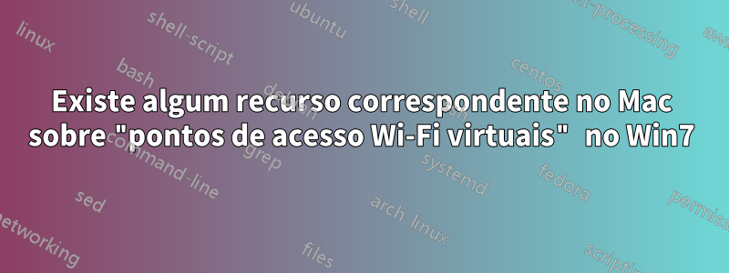 Existe algum recurso correspondente no Mac sobre "pontos de acesso Wi-Fi virtuais" no Win7