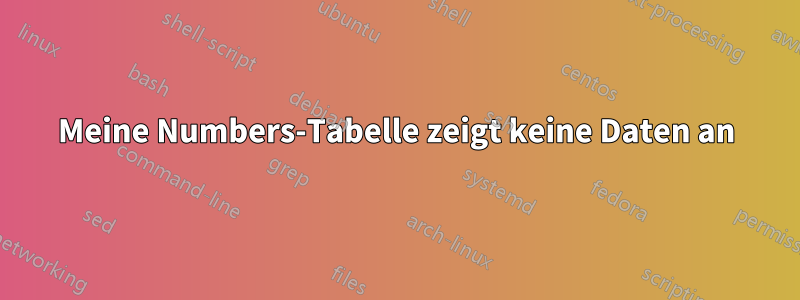 Meine Numbers-Tabelle zeigt keine Daten an