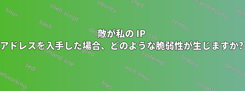 敵が私の IP アドレスを入手した場合、どのような脆弱性が生じますか?