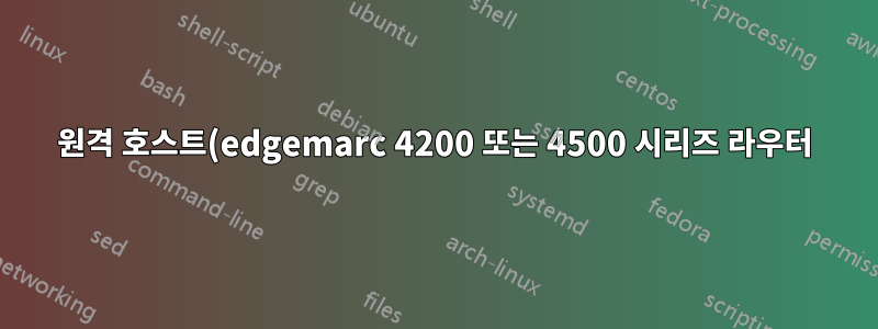 원격 호스트(edgemarc 4200 또는 4500 시리즈 라우터)에 SSH로 연결하고 arp 데이터 가져오기