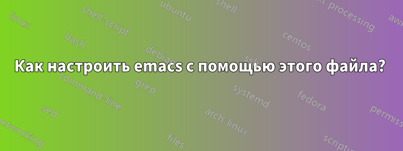 Как настроить emacs с помощью этого файла?