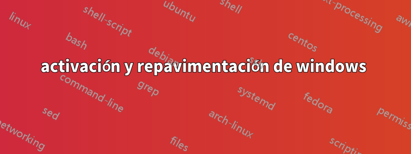 activación y repavimentación de windows