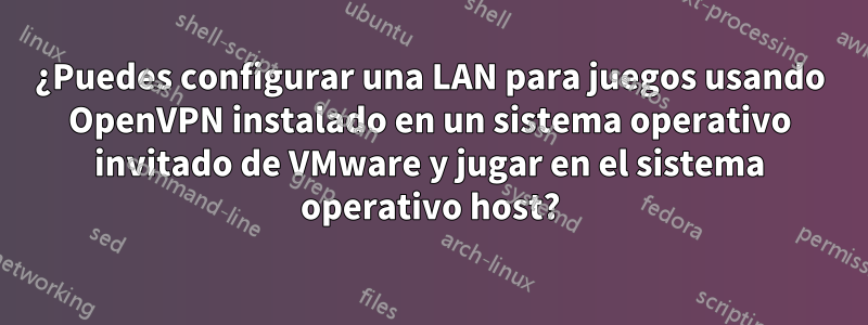 ¿Puedes configurar una LAN para juegos usando OpenVPN instalado en un sistema operativo invitado de VMware y jugar en el sistema operativo host?