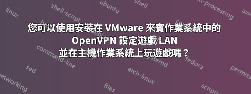 您可以使用安裝在 VMware 來賓作業系統中的 OpenVPN 設定遊戲 LAN 並在主機作業系統上玩遊戲嗎？